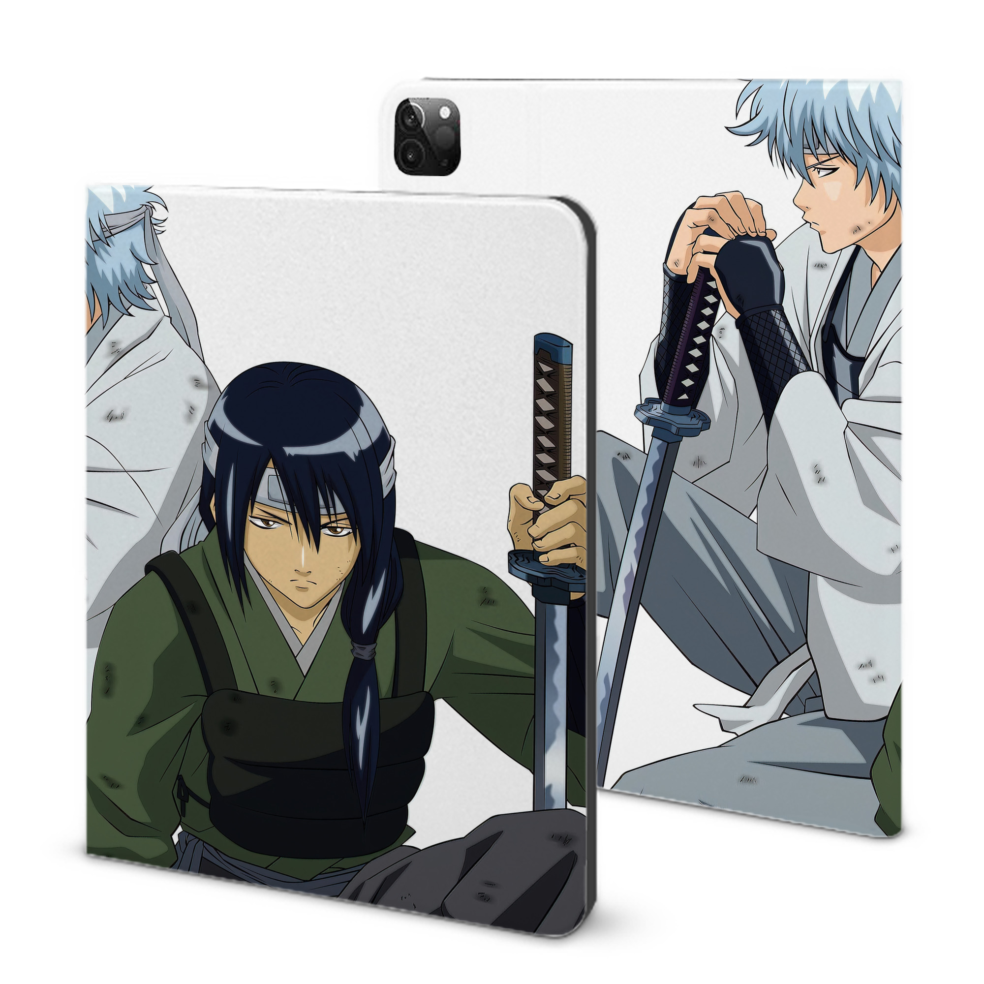 （画像用） ぎんたま 坂田銀時（さかたぎんとき） 神楽 志村新八（しむら しんぱち） GINTAMA Sakata Gintoki Kagura Shimura Shinpachi IPadケース ペンホルダー付き ブックスタイルデザイン